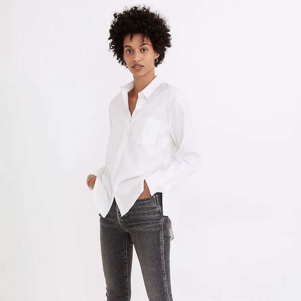 NWT Madewell Ex-Boyfriend Shirt Button Sides XXS